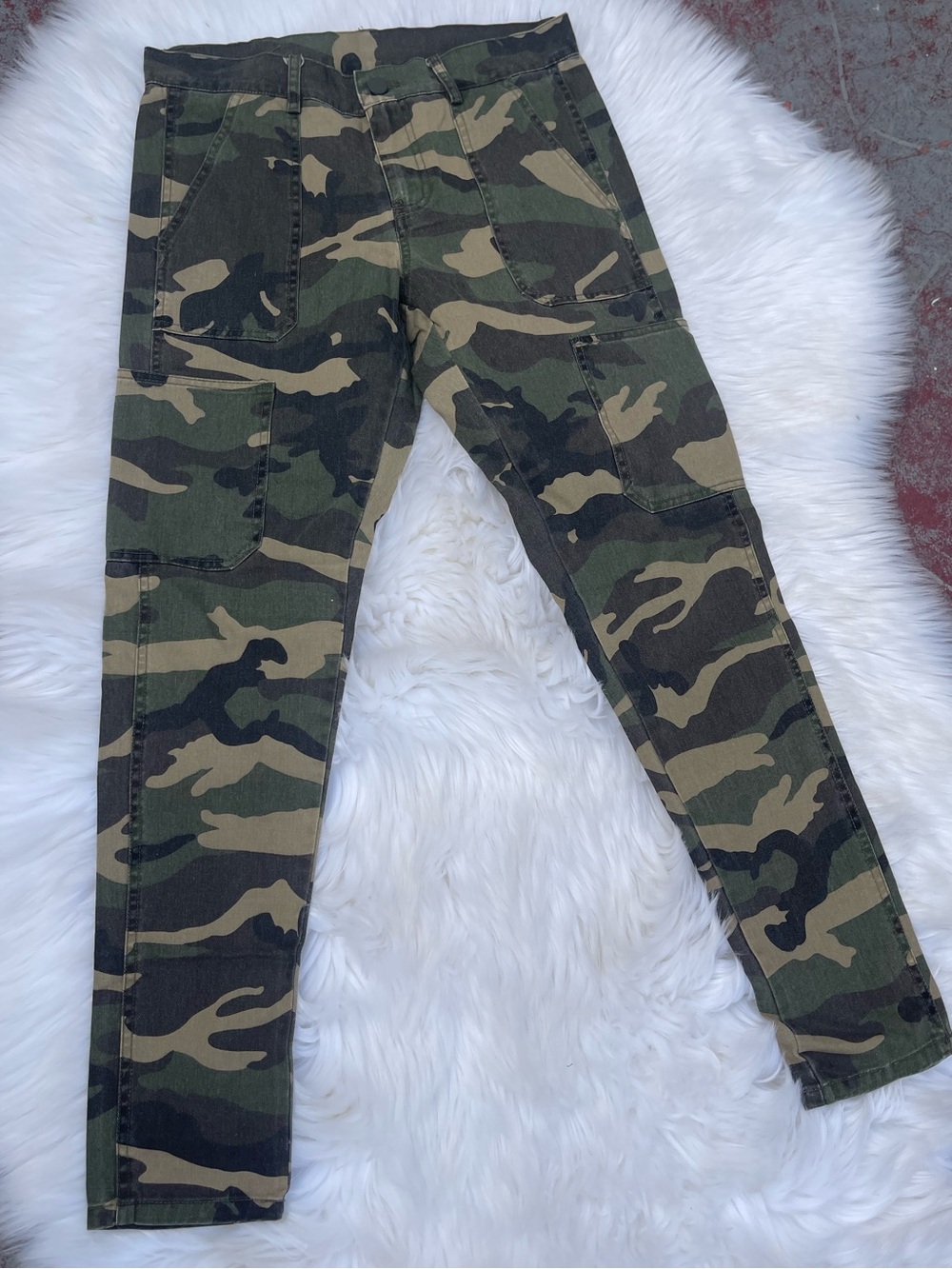 Camo Utility Cargo Pants - Green Brown Camouflage